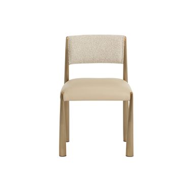 Bayard Dining Chair Set of 2 In Napa Beige and Santa Cruz Oatmeal