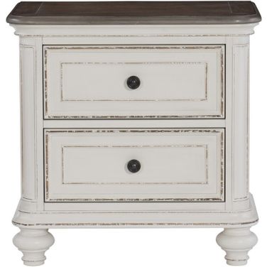 Baylesford Antique White And Brown Gray Nightstand