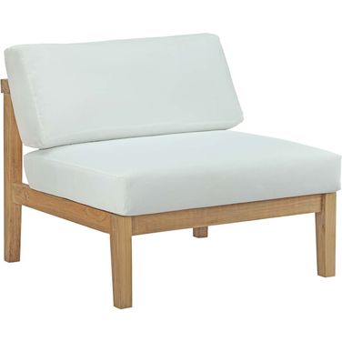Bayport Outdoor Patio Teak Armless In Natural White