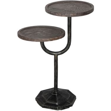 Bayside Jensen Oak Side Tray-Top Tables In Dark Brown