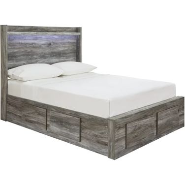 Baystorm Full Panel Bed with 6 Storage Drawers In Gray