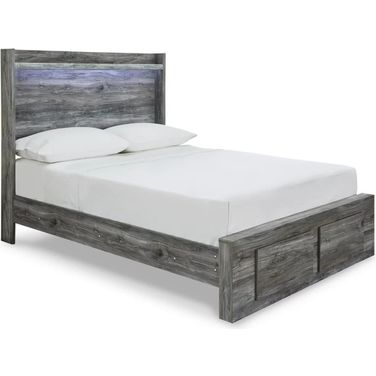Baystorm Full Panel Bed with 2 Storage Drawers In Gray