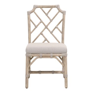 Woven Bayview Dining Chair Set of 2 In Taupe and Natural Gray