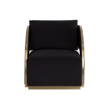 Baz Swivel Lounge Chair In Abbington Black and Napa Black