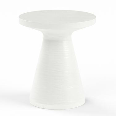 Bazaar GRC Round End Table in Bone White