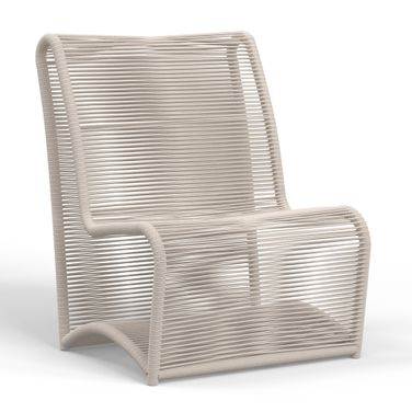 Bazaar Sand Armless Club Chair in Medium Wood