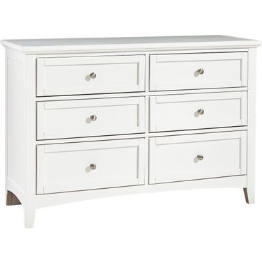 Bonanza White Double 6 Drawer Dresser
