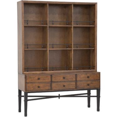 Bd Collection For Fairfield Pamela Curio Cabinet In Antique Pinewood