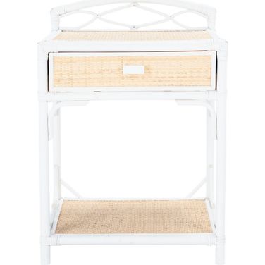 Bea 1 Drawer 1 Shelf Nightstand in White and Natural
