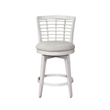 Beach Comber Counter Height Swivel Stool In Weathered White