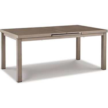 Beach Front Beige Rectangular Extendable Dining Room Table
