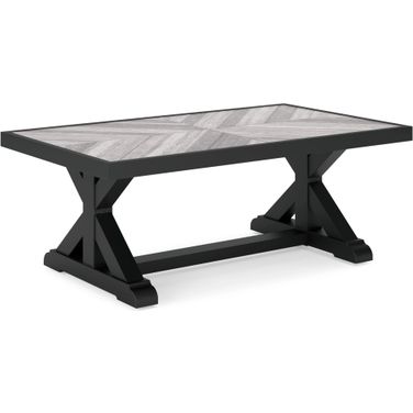 Beachcroft Outdoor Coffee Table In Black/Light Gray