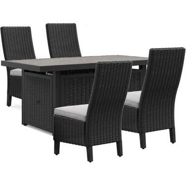 Beachcroft Outdoor Dining Set In Black and Light Gray
