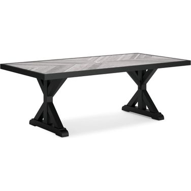 Beachcroft Outdoor Dining Table In Black/Light Gray