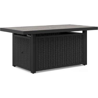 Beachcroft Outdoor Fire Pit Table In Black/Light Gray