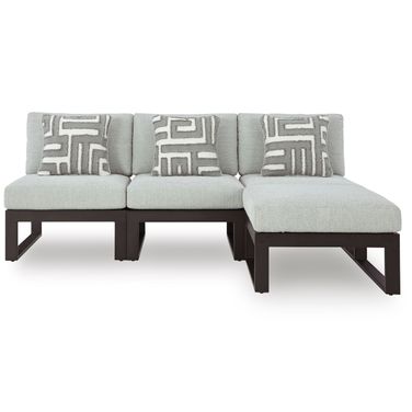 Beachloft 4-Piece Outdoor Sectional In Black and Gray
