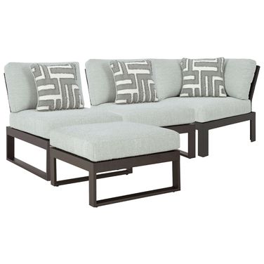 Beachloft 4-Piece Outdoor Sectional In Black and Gray