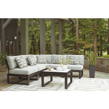 Beachloft 5-Piece Outdoor Sectional In Black and Gray