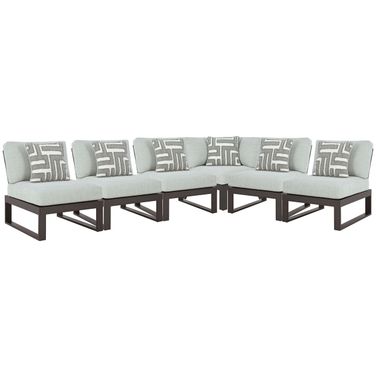 Beachloft 6-Piece Outdoor Sectional In Black and Gray