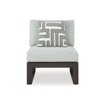 Beachloft Outdoor Armless Chair with Cushion In Black and Gray