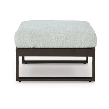 Beachloft Outdoor Ottoman with Cushion In Black and Gray