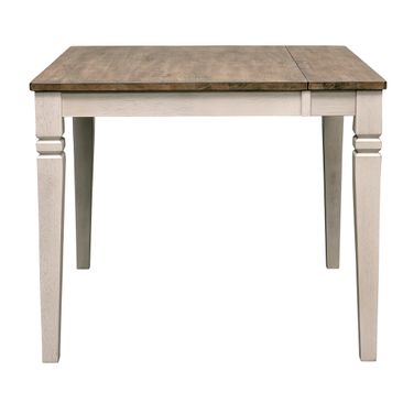 Beacon Dinette Leg Table With One Butterfly Leaf In Smoky White And Peppercorn