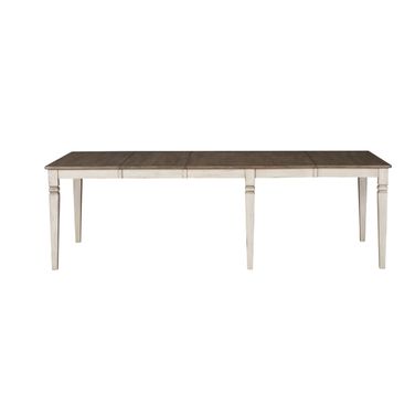 Beacon Leg Table With Two Butterfly Leaves In Smoky White And Peppercorn