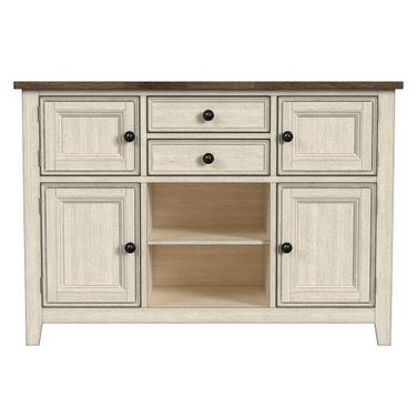 Beacon Server In Smoky White And Peppercorn