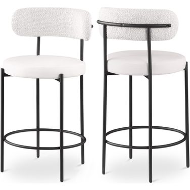 Beacon Vegan Leather Seat Stool Set of 2 In Cream