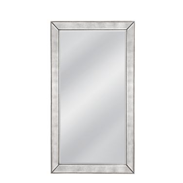 Beaded Floor Mirror In Antique Mirror and Silver