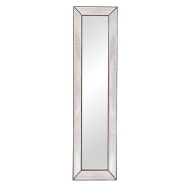 Beaded Floor Mirror In Silver