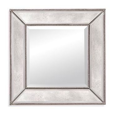 Beaded Wall Mirror In Silver