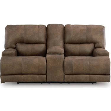 Bealeaf Power Reclining Loveseat with Console In Earth