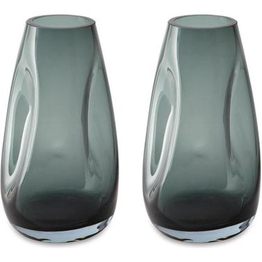 Beamund Vase Set of 2 In Teal Blue