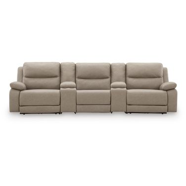 Bearmonte 5-Piece Power Reclining Sectional In Pebble