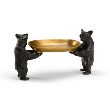 Bears Bearing Dish In Gold