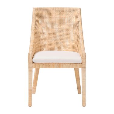 Beata Natural Rattan Dining Chair In Light Honey