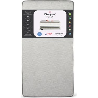 Beautyrest Black Diamond 2 Stage Crib and Toddler Mattress In Grey