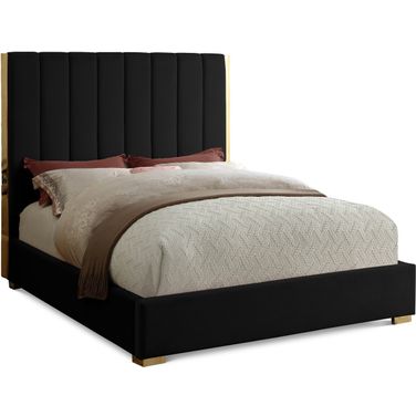 Becca Velvet Full Bed In Black