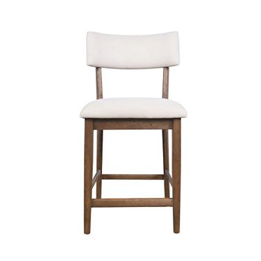 Beck Upholstered Split Back Counter Stool Set of 2 In Chestnut and Brown