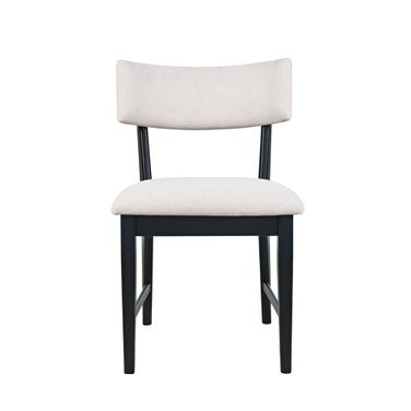 Beck Upholstered Split Back Dining Chair Set of 2 In Black