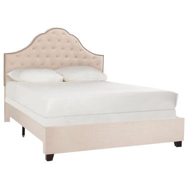 Beckham Queen Bed in Beige