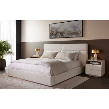 Beckham Platform Bedroom Set In Chacha Cream
