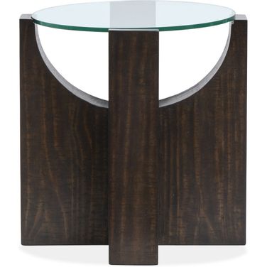 Beckham Round End Table In Rustic Tavern