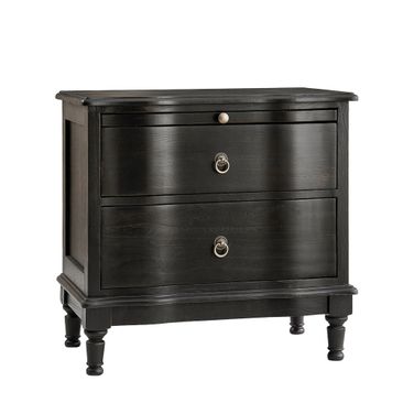 Becky 2-Drawer Nightstand In Charcoal