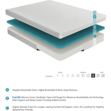 Altair 8 Inch Twin Gel-Infused Memory Foam Mattress