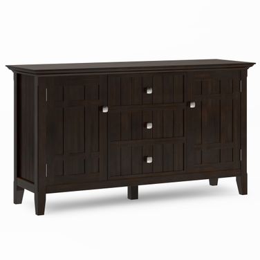 Bedford Solid Wood Sideboard Buffet In Dark Tobacco Brown