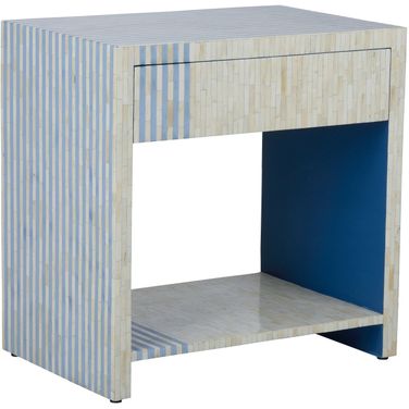 Bedside Table In Blue and White