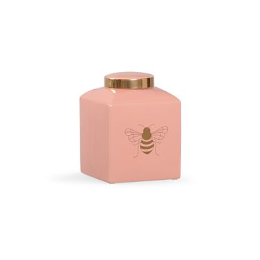 Bee Gracious Ginger Jar In Pink and Gold