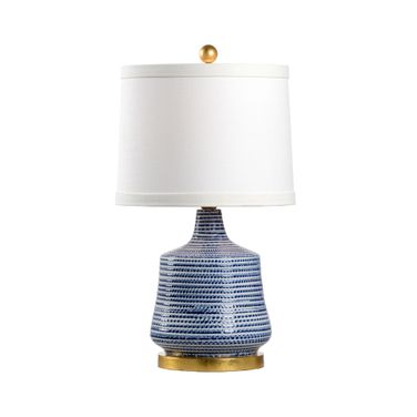 Beehive Lamp In Blue and White